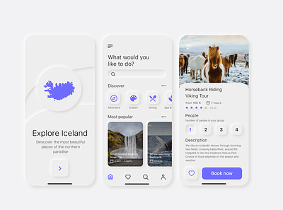 Travel app Iceland travel app design ui