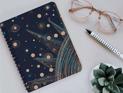 notepad with space design illustration