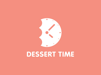 Dessert Time Logo branding design dessert flat illustration logo minimal time vector