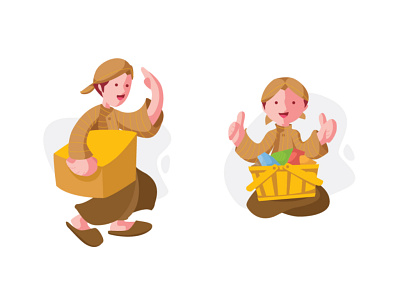 Javanese Man culture design flat illustration java minimal ui vector