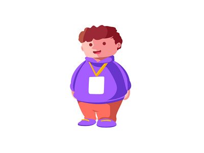 Chubby Boy cute design flat illustration minimal ui ux vector