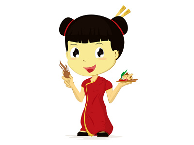 Spices - Oriental Character child culture cute design flat illustration kids oriental spices vector