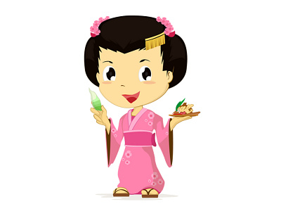 Spices - Japan Character child culture cute design flat illustration kids minimal vector