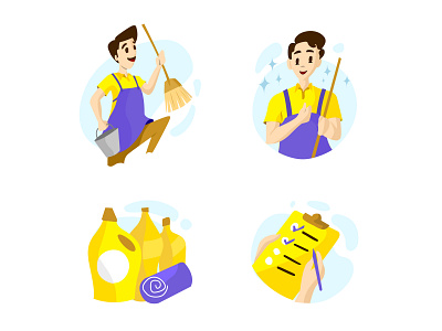 Cleaning Service app branding child design flat illustration kids minimal ui vector