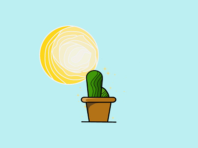 Cactus and Sunshine branding design icon illustration logo vector