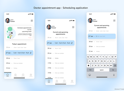 Scheduling Application app iosui mobileui productdesign ui uiux ux