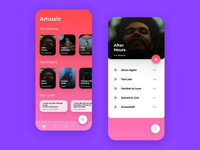 A Music App Concept app clean design flat minimal modren music ui ux