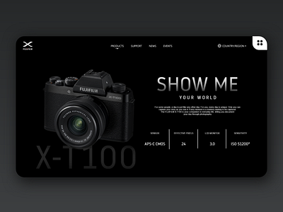 Fujifilm X-T100 Website UI Design