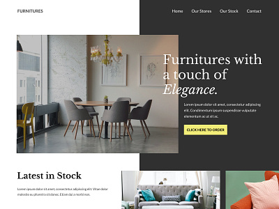 FURNITURE STORE UI design elegance furniture landing page store ui ux web