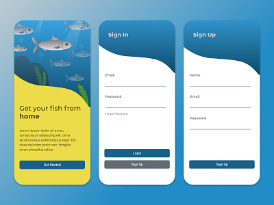 Fish Ordering App app app design design fish illustration ui ui design