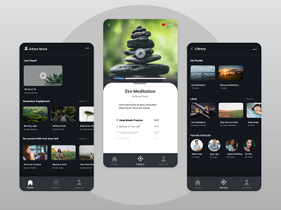 Urban Monk - Meditation App app app design design flat meditation app mentalhealth mindfulness ui design