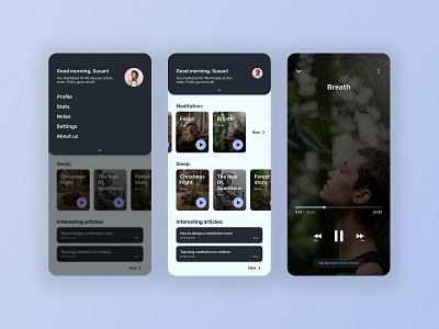 Meditation App meditation app mobile app design ui ux ui design