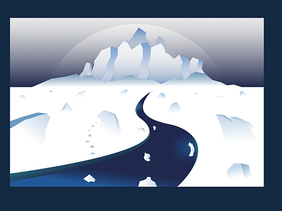 arctic landscape arctic glacier graphicdesign iceberg illustration illustrator river vector