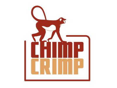 Chimp Crimp logo chimpanzee climbing graphic vector