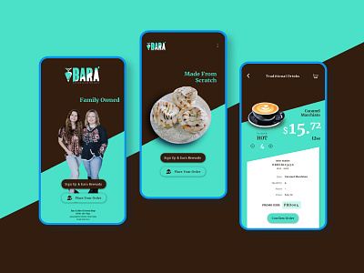 BARA Mobile App branding graphic design mobile app restaurant ui ux
