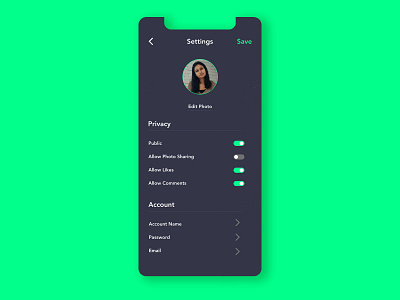 DailyUI007- Setting page