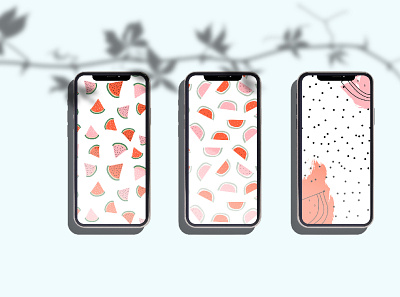 Cute Watermelon Collection Instagram Stories abstract berry colorful cute flat fun graphic illustration instagram stories print seamless social media striped summer texture vector wallpaper watermelon