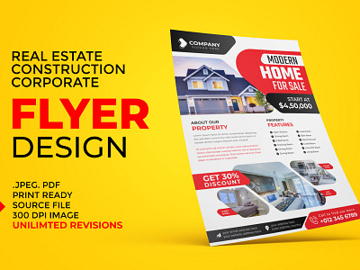 Creative and modern real estate flyer design