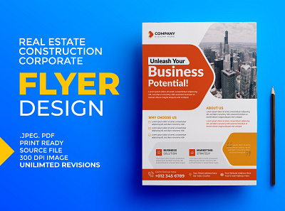 Creative and modern real estate flyer design abstract booklet business catalog design flyer modern template