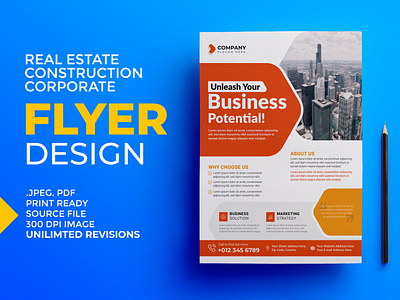 Creative and modern real estate flyer design