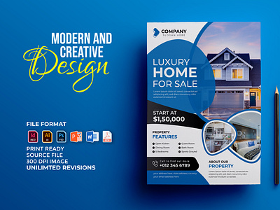 Modern & Creative Real Estate Digital Flyer Design