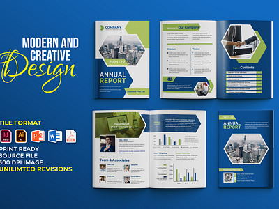 Creative and modern annual report 16 pages multipurpose brochure