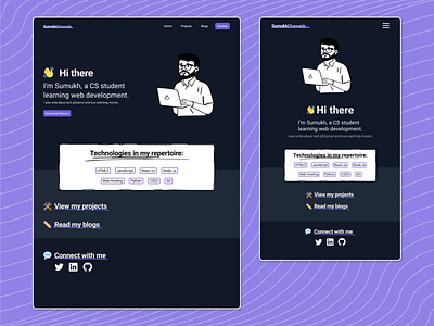 CS Student Portfolio Web Design by Yasir Quazi on Dribbble