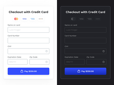 Credit Card Checkout checkout credit card dailyui darkmode figma form lightmode pay payment ui