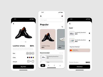 Mobile UI Design for Shoes Store app ecommerce app mobile app design store app ui ui design ux