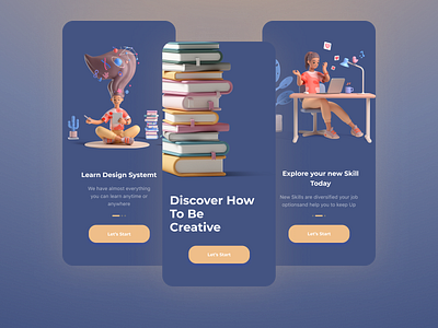 OnBoarding Educational app Design app course design education educational learning mobile app design onboarding online student study ui ui design ux