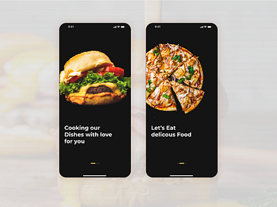 OnBoarding Food Delivery App app black background burger chef dark dark mode design food food delivery mobile app design on boarding onboarding order pizza tracking ui ui design ux