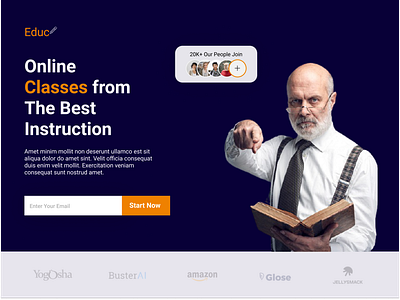 Online Classes Landing page Design