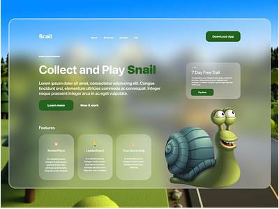 Game Snail collect web Design