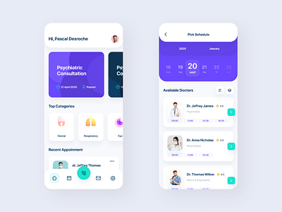 Doctor consulting app UI