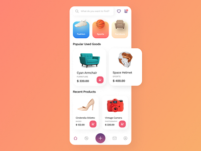 Used Goods Marketplace App Homescreen
