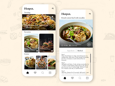 Hotpot. | UI Design of a Recipe App