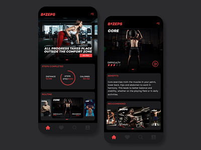 BIZEPS | UI Design of a Fitness App graphic design ui