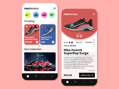 FOOTWORLD | UI Design of a Footwear App