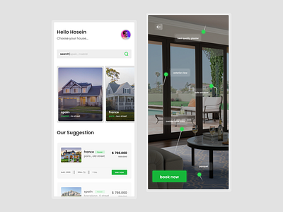 an application to book a house app design illustration minimal mobile design ui ui ux mobile-app app-design ux vector web