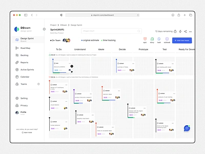 Design Sprint Dashboard blue calender clean dashboard design designsprint minimal task team ui webdesign