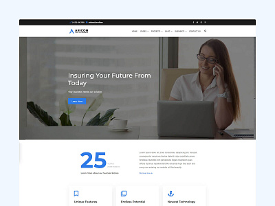 Aricon - Business and Corporate Template agency agency landing page bootstrap bootstrap template business company corporate creative front end development html html template html5 landing page concept modern professional ui web ui website concept website template websites