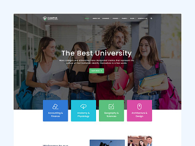 Campus - University and Education Template academy bootstrap college course courses css e learning education educational events higher education html5 learning polytechnic responsive school student study teacher university