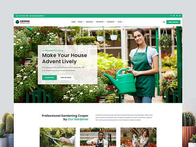 Croper - Gardening and Landscaping Template agriculture bootstrap farming garden gardening gardenscapes grass irrigation landscape landscaper landscaping lawn lawn care lawn cleaning lawn services lawncare plant planting watering watering can