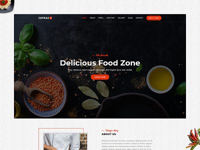 Cefrax - Restaurant and Cafe HTML Template bakery bar burger cafe cafeteria catering coffee coffee cup coffeeshop cooking delivery food food and drink foodie lunch menu pizza reservation restaurant restaurant food