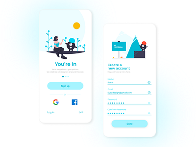 Sign up Screen app dailyui 001 design figma figmadesign google illustration signup ui user experience userinterface vector