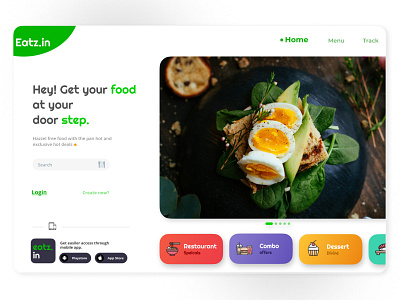 Online Food Order Web Interface colorful dailyui 001 dailyuichallenge dribble shot figma food food app gradient icon illustration ui userinterface webdesign website