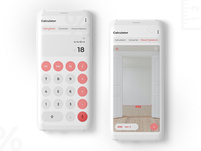 Calculator with Voice Assistant - Visual Measurement app calculator colors daily 100 challenge dailyui003 design figma interfacedesign measurement mobile ui mockup mordern softui uidesign uiux userinterface ux uxdesign