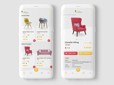 Online Furniture App - Pineapple Furniture app branding dailyuichallenge dribble shot figma furniture furniture app logo minimal ui userinterface ux