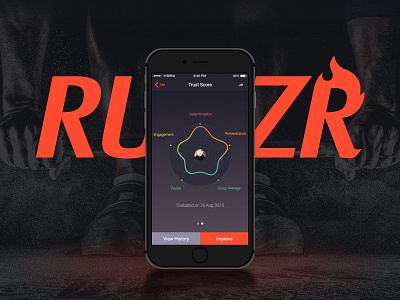 RUNZR app's score page design ui ux