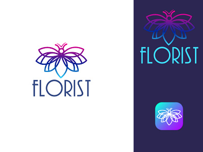 Florist - Unsold Modern Technology/Digital Product's logo. branding graphic design logo
